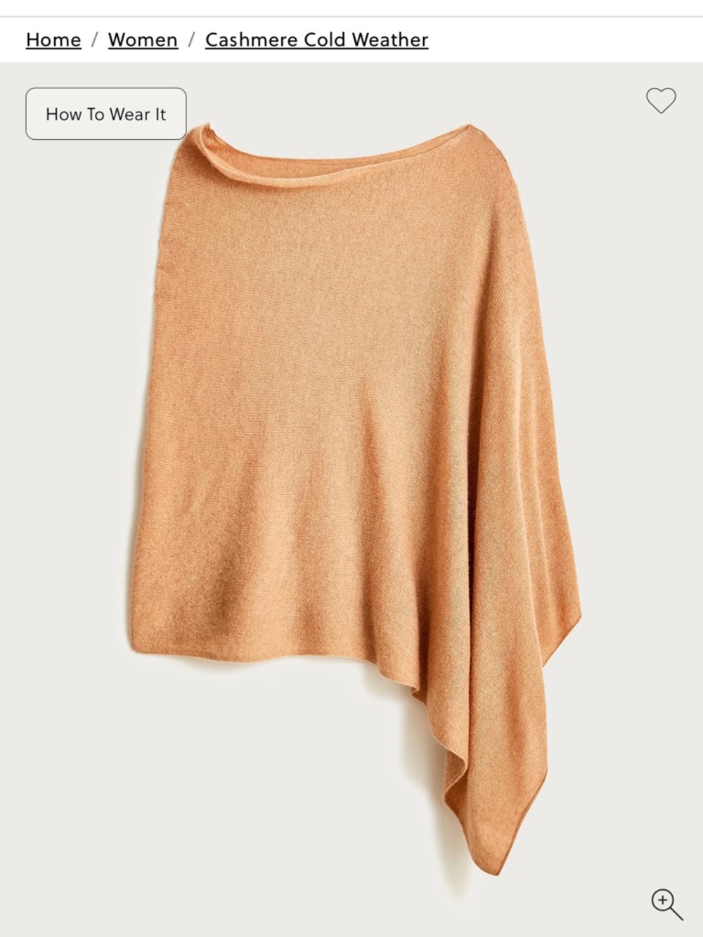 J. Crew tan Cashmere Wrap Poncho